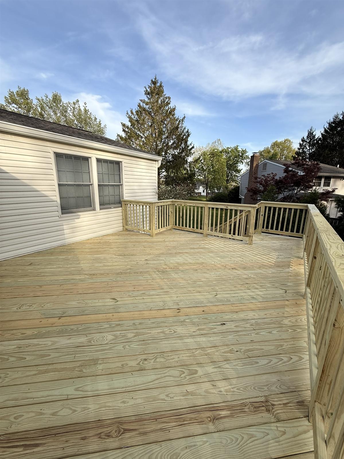 Finished wood deck