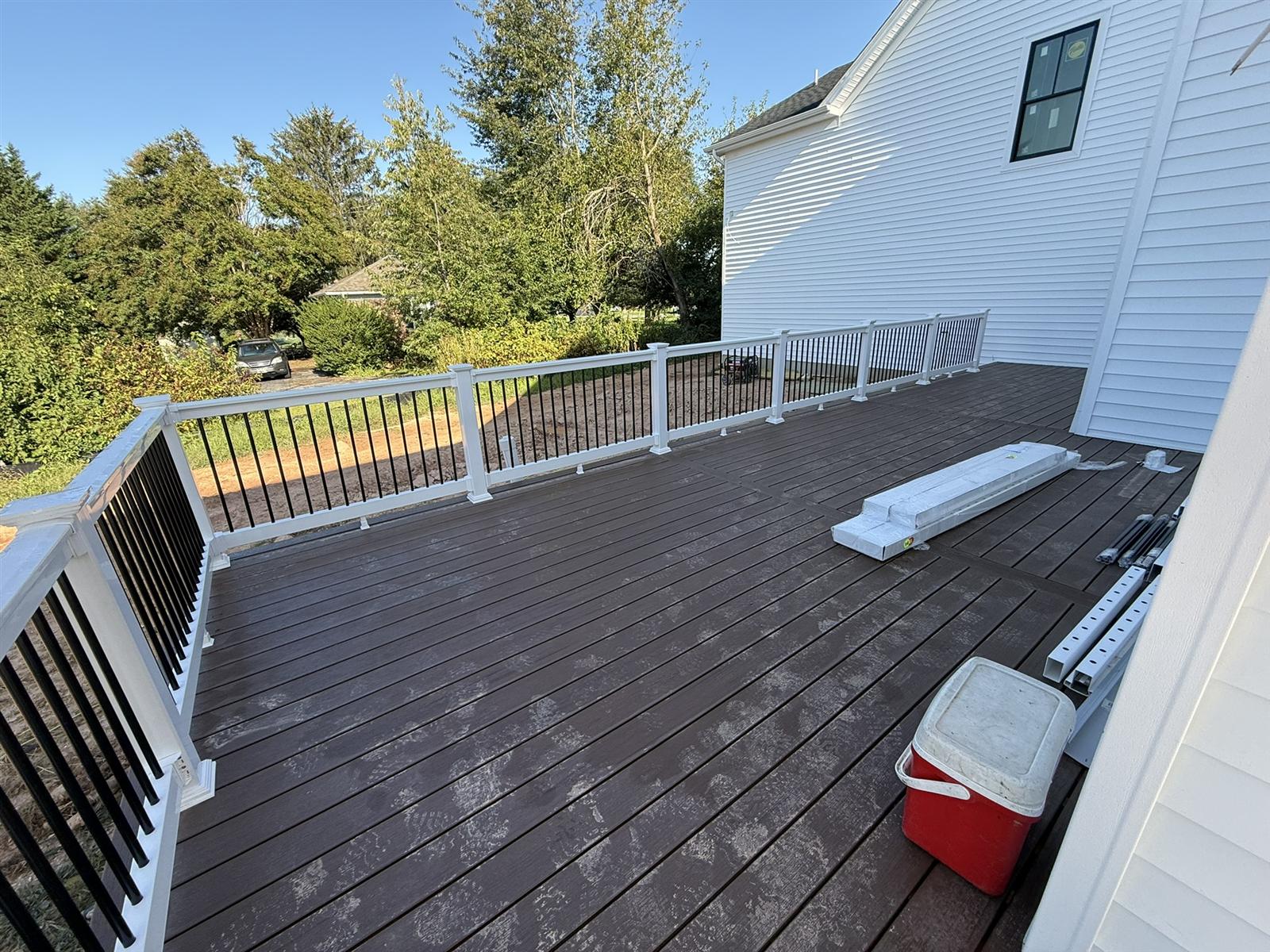 Finished brown composite deck